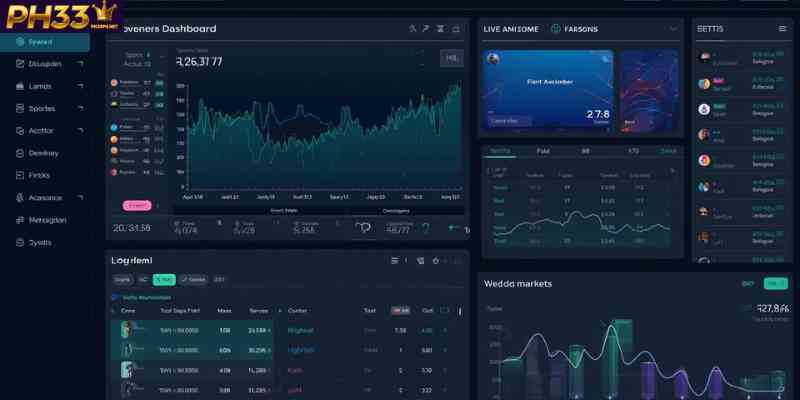 Modern sportsbook dashboard showing live sports betting odds in real time